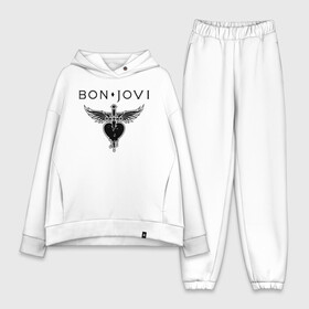 Женский костюм хлопок Oversize с принтом Bon Jovi в Тюмени,  |  | bon jovi | альбом | арена | бон | бон джови | глэм | группа | джови | джон | метал | музыка | надпись | песни | поп | попрок | рок | рокер | смайл | солист | софт | стена | хард | хеви | хевиметал