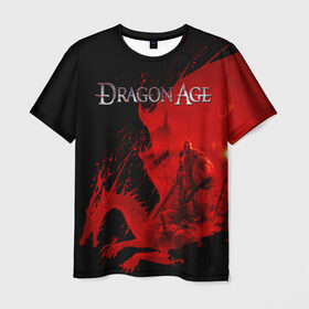 Мужская футболка 3D с принтом Dragon Age в Тюмени, 100% полиэфир | прямой крой, круглый вырез горловины, длина до линии бедер | dragon age | gamer | grey wardens | inquisition | игры | инквизиция | компьютерные игры | серые стражи
