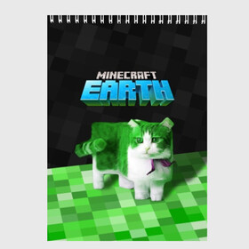 Скетчбук с принтом Minecraft EARTH - Котик в Тюмени, 100% бумага
 | 48 листов, плотность листов — 100 г/м2, плотность картонной обложки — 250 г/м2. Листы скреплены сверху удобной пружинной спиралью | Тематика изображения на принте: craft | creeper | earth | game | green | logo | mine | minecraft | mobile | online | world | зеленый | земля | зомби | игра | крипер | лого | майкрафт | майнкрафт | мир | мобайл | онлайн | планета | синий | текстура