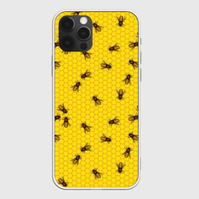 Чехол для iPhone 12 Pro Max с принтом Пчелы в сотах в Тюмени, Силикон |  | bee | beehive | brown | bug | honey | honeycomb | insect | toiler | yellow | букашка | желтый | коричневый | мёд | насекомое | пчела | соты | труженик | улей