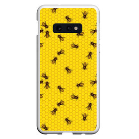 Чехол для Samsung S10E с принтом Пчелы в сотах в Тюмени, Силикон | Область печати: задняя сторона чехла, без боковых панелей | bee | beehive | brown | bug | honey | honeycomb | insect | toiler | yellow | букашка | желтый | коричневый | мёд | насекомое | пчела | соты | труженик | улей