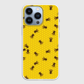 Чехол для iPhone 13 Pro с принтом Пчелы в сотах в Тюмени,  |  | bee | beehive | brown | bug | honey | honeycomb | insect | toiler | yellow | букашка | желтый | коричневый | мёд | насекомое | пчела | соты | труженик | улей