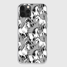 Чехол для iPhone 12 Pro Max с принтом Белые лошади в Тюмени, Силикон |  | animal | black | cool | gray | hooves | horse | illustration | mane | mustang | muzzle | running | speed | tail | white | бег | белый | грива | животное | иллюстрация | копыта | лошадь | мустанг | прикольно | серый | скорость | хвост | черный