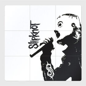 Магнитный плакат 3Х3 с принтом Slipknot в Тюмени, Полимерный материал с магнитным слоем | 9 деталей размером 9*9 см | 3d | slipknot | гранж | металл | музыка | надпись | ню метал группа | рок | слипкнот