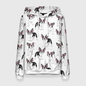 Женская толстовка 3D с принтом Французские бульдоги в очках в Тюмени, 100% полиэстер  | двухслойный капюшон со шнурком для регулировки, мягкие манжеты на рукавах и по низу толстовки, спереди карман-кенгуру с мягким внутренним слоем. | black | breed | cool | cute | dog | french bulldog | pink | puppy | white | белый | мило | очки | пёс | порода | прикольный | псина | розовый | собака | французский бульдог | черный | щенок
