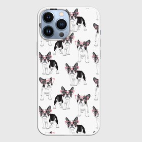 Чехол для iPhone 13 Pro Max с принтом Французские бульдоги в очках в Тюмени,  |  | Тематика изображения на принте: black | breed | cool | cute | dog | french bulldog | pink | puppy | white | белый | мило | очки | пёс | порода | прикольный | псина | розовый | собака | французский бульдог | черный | щенок