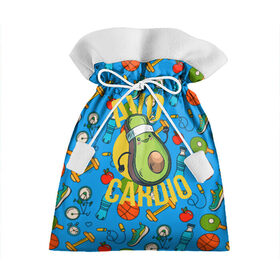 Подарочный 3D мешок с принтом Авокардио в Тюмени, 100% полиэстер | Размер: 29*39 см | авокадо | бег | игра слов | кардио | марафон | спорт | фитнес