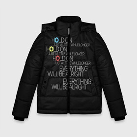 Зимняя куртка для мальчиков 3D с принтом HOLDON JUST в Тюмени, ткань верха — 100% полиэстер; подклад — 100% полиэстер, утеплитель — 100% полиэстер | длина ниже бедра, удлиненная спинка, воротник стойка и отстегивающийся капюшон. Есть боковые карманы с листочкой на кнопках, утяжки по низу изделия и внутренний карман на молнии. 

Предусмотрены светоотражающий принт на спинке, радужный светоотражающий элемент на пуллере молнии и на резинке для утяжки | 2038 | become | connor | dbh | dbhpk19 | gavin reed | human | quantic | reed | reed900 | rk800 | rk900 | андроид | девиант | детройт | кара | квест | коннор | маркус