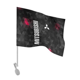 Флаг для автомобиля с принтом Mitsubishi в Тюмени, 100% полиэстер | Размер: 30*21 см | mitsubishi | авто | автомобиль | лого | логотип | митсубиси | митсубиши | текстура