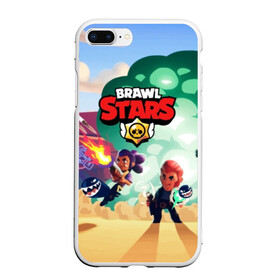 Чехол для iPhone 7Plus/8 Plus матовый с принтом BRAWL STARS в Тюмени, Силикон | Область печати: задняя сторона чехла, без боковых панелей | brawl | bull | colt | crow | el primo | game | games | leon | moba | online | penny | poco | shelly | spike | star | stars | wanted | брав | бравл | браво | звезда | звезды | игра | игры | лого | моба | онлайн | старс