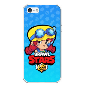 Чехол для iPhone 5/5S матовый с принтом Jessie - BRAWL STARS в Тюмени, Силикон | Область печати: задняя сторона чехла, без боковых панелей | brawl | bull | colt | crow | el primo | game | games | jessie | leon | moba | online | penny | poco | shelly | spike | star | stars | wanted | брав | бравл | браво | звезда | звезды | игра | игры | лого | моба | онлайн | старс