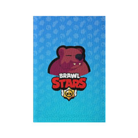 Обложка для паспорта матовая кожа с принтом Bear - BRAWL STARS в Тюмени, натуральная матовая кожа | размер 19,3 х 13,7 см; прозрачные пластиковые крепления | Тематика изображения на принте: bear | brawl | bull | colt | crow | el primo | game | games | leon | moba | online | penny | poco | shelly | spike | star | stars | wanted | брав | бравл | браво | звезда | звезды | игра | игры | моба | онлайн | старс