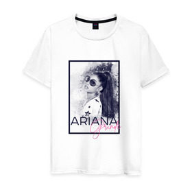 Мужская футболка хлопок с принтом Ariana Grande в Тюмени, 100% хлопок | прямой крой, круглый вырез горловины, длина до линии бедер, слегка спущенное плечо. | ariana | ariana grande | ариана гранде