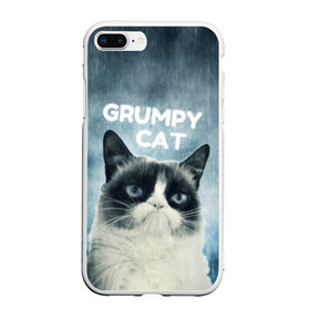 Чехол для iPhone 7Plus/8 Plus матовый с принтом Grumpy Cat в Тюмени, Силикон | Область печати: задняя сторона чехла, без боковых панелей | кот | котики | коты | мем | мемы | сердитый кот