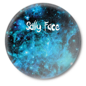 Значок с принтом Sally Space в Тюмени,  металл | круглая форма, металлическая застежка в виде булавки | sally face | маска | сали | салли | салли кромсалли | фейс | фишер