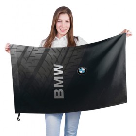 Флаг 3D с принтом BMW в Тюмени, 100% полиэстер | плотность ткани — 95 г/м2, размер — 67 х 109 см. Принт наносится с одной стороны | bmw | авто | автомобиль | бмв | лого | логотип | машина | надпись | текстура