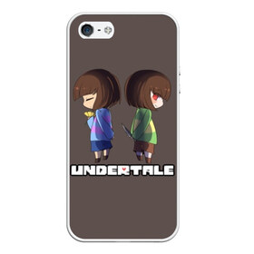 Чехол для iPhone 5/5S матовый с принтом Undertale в Тюмени, Силикон | Область печати: задняя сторона чехла, без боковых панелей | Тематика изображения на принте: animation | chara | comic | dub | flowey | frisk | megalovania | papyrus | sans | undertale comic dub | андертейл | папирус | подземная | санс | сказка