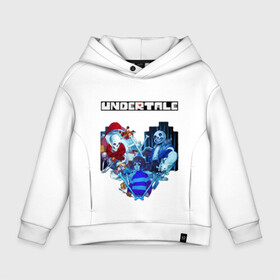 Детское худи Oversize хлопок с принтом UNDERTALE в Тюмени, френч-терри — 70% хлопок, 30% полиэстер. Мягкий теплый начес внутри —100% хлопок | боковые карманы, эластичные манжеты и нижняя кромка, капюшон на магнитной кнопке | frisk | game | good jokes | sans | undertale | андертал | андертейл | асгор | дримур | дримурр | игра | игры | кости | логотип | надпись | папирус | подземелье | санс | сердечко | сердце | стрим | ториэль | ужас | флауи | фриск