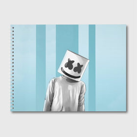 Альбом для рисования с принтом Marshmello в Тюмени, 100% бумага
 | матовая бумага, плотность 200 мг. | fortnite | joytime | marshmallow | marshmello | маршмелло | маршмеллоу | фортнайт