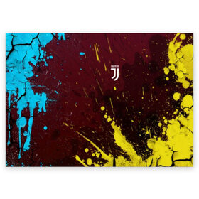 Поздравительная открытка с принтом Juventus (Брызги Красок). в Тюмени, 100% бумага | плотность бумаги 280 г/м2, матовая, на обратной стороне линовка и место для марки
 | Тематика изображения на принте: 3d | abstract | football | juventus | new | sport | абстракция | брызги красок | вектор | геометрия | лого | логотип | пятна | состав | спорт | текстура | футбол | ювентус