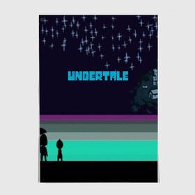 Постер с принтом UNDERTALE GAME в Тюмени, 100% бумага
 | бумага, плотность 150 мг. Матовая, но за счет высокого коэффициента гладкости имеет небольшой блеск и дает на свету блики, но в отличии от глянцевой бумаги не покрыта лаком | game | undertale | азриэль дримурр | альфис | андайн | андертейл | асгор дримурр | добро | дьявол | зло | игра | игры | кости | меттатон | папирус | санс | стрела | ториэль | трезубец | фриск | чара | черный