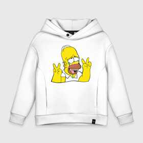 Детское худи Oversize хлопок с принтом Homer Ahegao в Тюмени, френч-терри — 70% хлопок, 30% полиэстер. Мягкий теплый начес внутри —100% хлопок | боковые карманы, эластичные манжеты и нижняя кромка, капюшон на магнитной кнопке | ahegao | anime | homer | kawaii | manga | simpson | аниме | ахегао | гомер | кавай | манга | симпсон