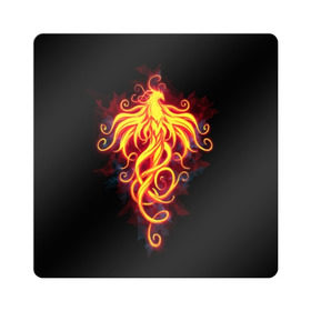 Магнит виниловый Квадрат с принтом Огненный Феникс в Тюмени, полимерный материал с магнитным слоем | размер 9*9 см, закругленные углы | огненный феникс