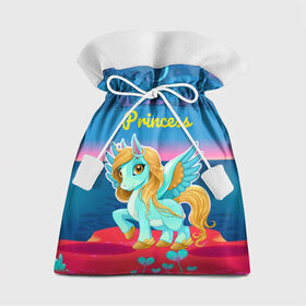 Подарочный 3D мешок с принтом Милый единорог в Тюмени, 100% полиэстер | Размер: 29*39 см | pony | грива | девочка | единорог | конь | копыта | красивая | лошадка | лошадь | милая | пони | природа закат | радуга