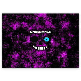 Поздравительная открытка с принтом Undertale Sans. в Тюмени, 100% бумага | плотность бумаги 280 г/м2, матовая, на обратной стороне линовка и место для марки
 | 3d | pixel | sans | undertale | абстракция | андертейл | без глаз | игра | надпись | пиксель | пикселя | подземная история | текстура