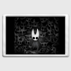 Магнит 45*70 с принтом Hollow Knight в Тюмени, Пластик | Размер: 78*52 мм; Размер печати: 70*45 | hollow knight | детская | для детей | игра | компьютерная игра | королевство | рыцарь | темный рыцарь | холлов кнайт | экшен