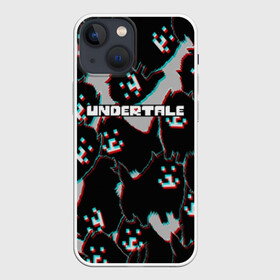 Чехол для iPhone 13 mini с принтом Undertale (Надоедливый пёс). в Тюмени,  |  | Тематика изображения на принте: 3d | glitch | pixel | undertale | андертейл | без глаз | глитч | игра | надоедливая собака | надоедливый пес | надпись | пиксель | пикселя | подземная история | текстура