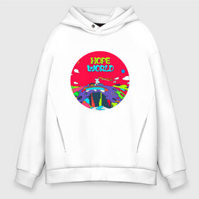 Мужское худи Oversize хлопок с принтом HOPE WORLD в Тюмени, френч-терри — 70% хлопок, 30% полиэстер. Мягкий теплый начес внутри —100% хлопок | боковые карманы, эластичные манжеты и нижняя кромка, капюшон на магнитной кнопке | bts | bts 2019 | bts hope world скачать | bts песни | hope world | hope world j hope | hope world скачать | k pop