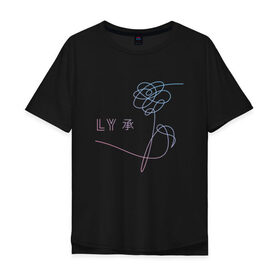 Мужская футболка хлопок Oversize с принтом BTS Love Yourself в Тюмени, 100% хлопок | свободный крой, круглый ворот, “спинка” длиннее передней части | bts | bts 2019 | bts hope world скачать | bts love yourself | bts песни | hope world | hope world j hope | hope world скачать | k pop