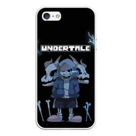 Чехол для iPhone 5/5S матовый с принтом Undertale в Тюмени, Силикон | Область печати: задняя сторона чехла, без боковых панелей | 3d | hp | pixel | sans | undertale | абстракция | андертейл | геометрия | гроза | игра | кости | молния | надпись | пиксель | пикселя | подземная история | текстура