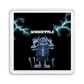 Магнит 55*55 с принтом Undertale. в Тюмени, Пластик | Размер: 65*65 мм; Размер печати: 55*55 мм | 3d | hp | pixel | sans | undertale | абстракция | андертейл | геометрия | гроза | игра | кости | молния | надпись | пиксель | пикселя | подземная история | текстура