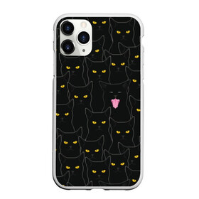 Чехол для iPhone 11 Pro матовый с принтом Чёрные коты в Тюмени, Силикон |  | black | cat | eyes | halloween | kitten | look | magic | muzzle | mysticism | witch | witchcraft | yellow | ведьма | взгляд | глаза | желтый | колдовство | кот | котёнок | котик | кошачья | магия | мистика | хэллоуин | черный