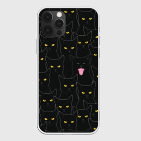 Чехол для iPhone 12 Pro Max с принтом Чёрные коты в Тюмени, Силикон |  | black | cat | eyes | halloween | kitten | look | magic | muzzle | mysticism | witch | witchcraft | yellow | ведьма | взгляд | глаза | желтый | колдовство | кот | котёнок | котик | кошачья | магия | мистика | хэллоуин | черный