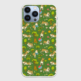 Чехол для iPhone 13 Pro Max с принтом Забавные собаки в Тюмени,  |  | animal | dog | fauna | flora | funny | game | green | pet | puppy | smile | trees | деревья | животное | забавный | зеленый | игра | пёс | питомец | прикольный | псина | собака | улыбка | фауна | флора | щенок