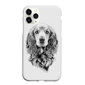 Чехол для iPhone 11 Pro матовый с принтом Кокер спаниель в Тюмени, Силикон |  | animal | black | breed | cocker spaniel | cool | dog | eyes | interesting | look | muzzle | white | wool | белый | взгляд | глаза | животное | интересный | кокер спаниель | пёс | порода | прикольный | псина | собака | собакен | черный | шерсть