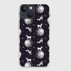 Чехол для iPhone 13 mini с принтом Собаки   астронавты в Тюмени,  |  | astronaut | black | breed | chihuahua | dog | flight | galaxy | helmet | planet | space | spacesuit | white | астронавт | белый | галактика | космос | пёс | планета | полёт | порода | скафандр | собака | черный | чихуахуа | шлем