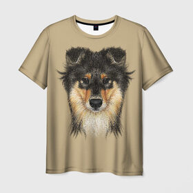 Мужская футболка 3D с принтом Sheltie в Тюмени, 100% полиэфир | прямой крой, круглый вырез горловины, длина до линии бедер | animal | black | breed | brown | cute | dog | drawing | eyes | kind | look | muzzle | portrait | red | взгляд | глаза | добрый | животное | коричневый | милый | пёс | порода | портрет | рисунок | рыжий | собака | черный | шелти