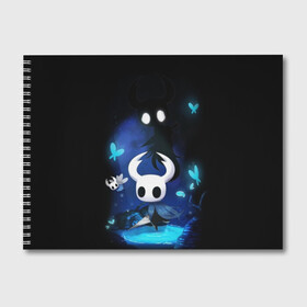 Альбом для рисования с принтом Hollow Knight в Тюмени, 100% бумага
 | матовая бумага, плотность 200 мг. | Тематика изображения на принте: hollow knight | детская | для детей | игра | компьютерная игра | королевство | рыцарь | темный рыцарь | холлов кнайт | экшен