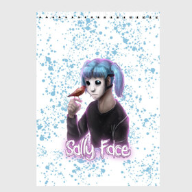 Скетчбук с принтом Sally Face в Тюмени, 100% бумага
 | 48 листов, плотность листов — 100 г/м2, плотность картонной обложки — 250 г/м2. Листы скреплены сверху удобной пружинной спиралью | game | horror | larry | logo | mask | new | sally face | sf | ангел | боке | волосы | гизмо | девид | девочка | игра | казнь | ларри | лицемер | логотип | мальчик | маска | мрачная | на лице | надпись | призраки | розовый