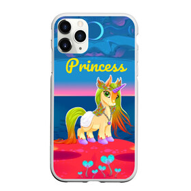 Чехол для iPhone 11 Pro Max матовый с принтом Единорог принцессы в Тюмени, Силикон |  | Тематика изображения на принте: pony | грива | девочка | единорог | конь | копыта | красивая | лошадка | лошадь | милая | пони | природа закат | радуга