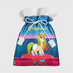 Подарочный 3D мешок с принтом Единорог принцессы в Тюмени, 100% полиэстер | Размер: 29*39 см | Тематика изображения на принте: pony | грива | девочка | единорог | конь | копыта | красивая | лошадка | лошадь | милая | пони | природа закат | радуга