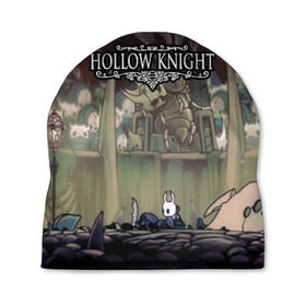 Шапка 3D с принтом HOLLOW KNIGHT в Тюмени, 100% полиэстер | универсальный размер, печать по всей поверхности изделия | game | games | hallownest | hollow knight | безымянный рыцарь | бои | враги | заброшенное королевство | игра | исследование | компьютерная игра | насекомые | персонаж | поиск | приключения | секреты