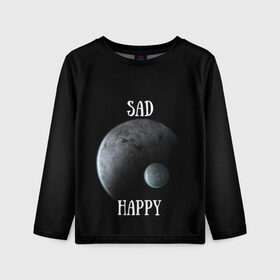 Детский лонгслив 3D с принтом Sad Happy в Тюмени, 100% полиэстер | длинные рукава, круглый вырез горловины, полуприлегающий силуэт
 | jesus | rap | грустный | джизус | джизус возрождение | джизус рэпер | джизус ты ювелир | мерч | музыка | реп | рэп | счастливый