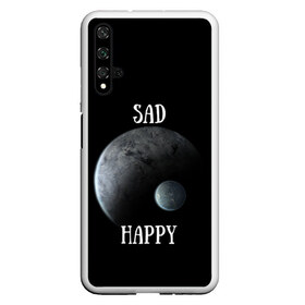 Чехол для Honor 20 с принтом Sad Happy в Тюмени, Силикон | Область печати: задняя сторона чехла, без боковых панелей | Тематика изображения на принте: jesus | rap | грустный | джизус | джизус возрождение | джизус рэпер | джизус ты ювелир | мерч | музыка | реп | рэп | счастливый