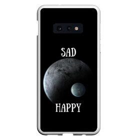 Чехол для Samsung S10E с принтом Sad Happy в Тюмени, Силикон | Область печати: задняя сторона чехла, без боковых панелей | jesus | rap | грустный | джизус | джизус возрождение | джизус рэпер | джизус ты ювелир | мерч | музыка | реп | рэп | счастливый