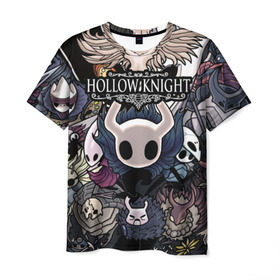 Мужская футболка 3D с принтом Hollow Knight в Тюмени, 100% полиэфир | прямой крой, круглый вырез горловины, длина до линии бедер | hallownest | hollow knight | the knight | игры | компьютерная игра | реймер | рыцарь